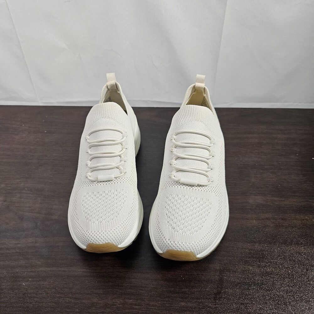 Skechers White Slip-On Athletic Shoes with Knit Upper